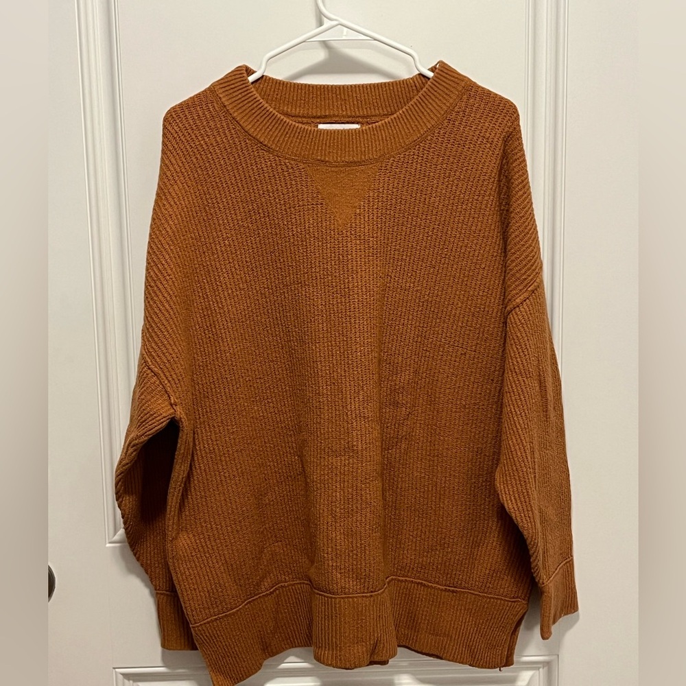 Aerie Rust Brown Crewneck Sweater